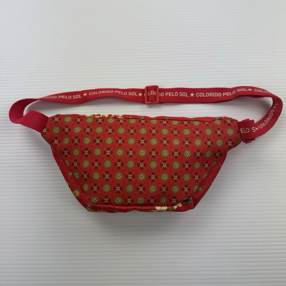 FARM Rio Pochete Fanny Pack Red Floral Waist Belt Bag Colorido Pelo Sol Rare - Picture 8 of 16
